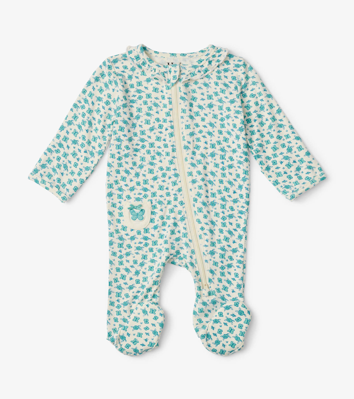 View larger image of Summer Sunshine Baby Ruffle Neck Footed Coverall