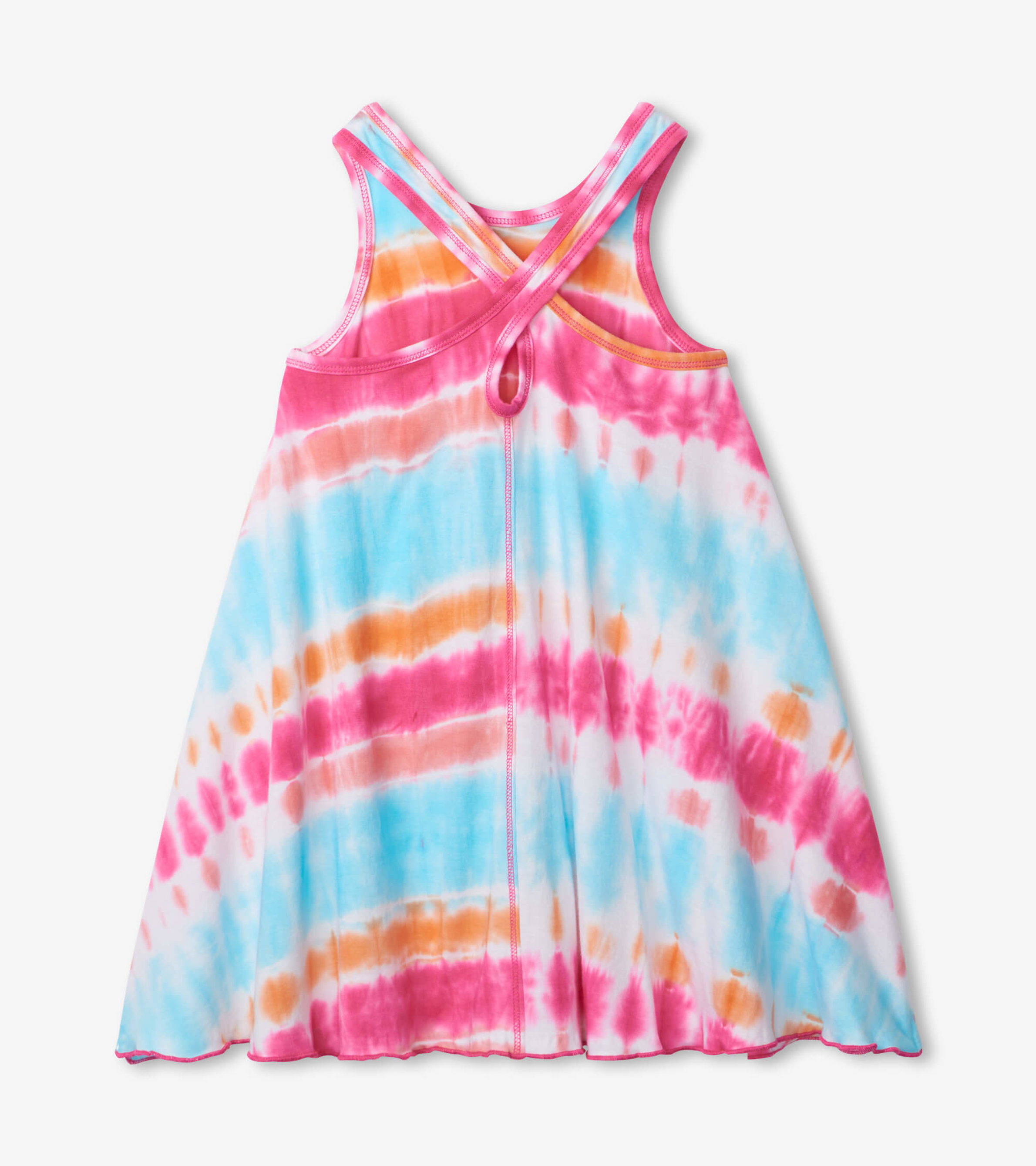 ZCFZJW Kids Little Girls Summer Dress Sleeveless Casual Tie Dye