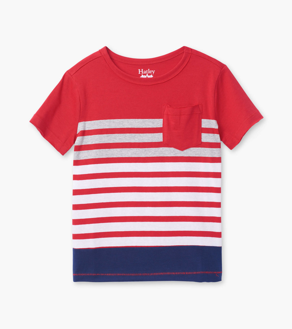 View larger image of Sunset Stripe Graphic Front Pocket Tee