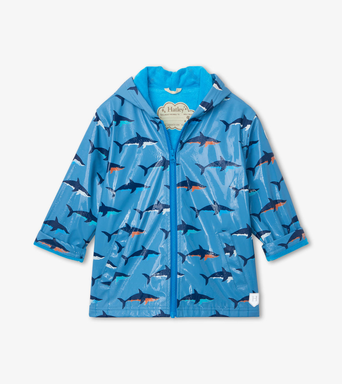 View larger image of Swimming Sharks Colour Changing Splash Jacket