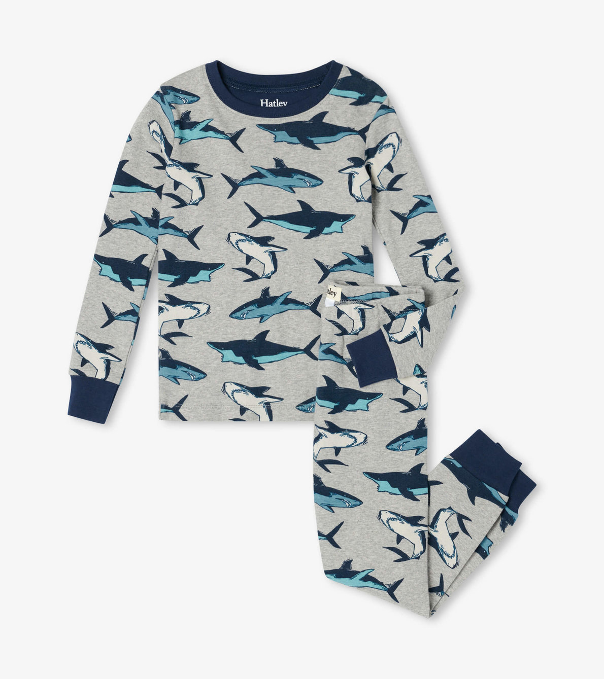 View larger image of Swimming Sharks Organic Cotton Pajama Set