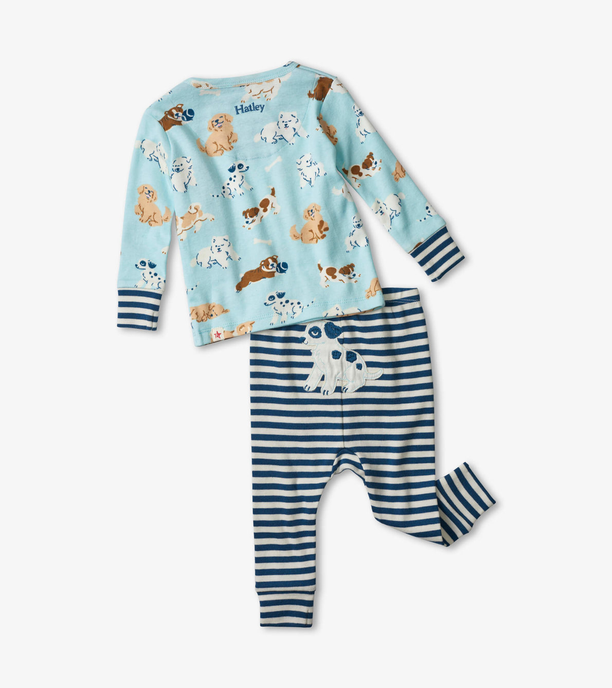 Agrandir l'image de Pyjama en coton biologique pour bébé – Chiots tendres