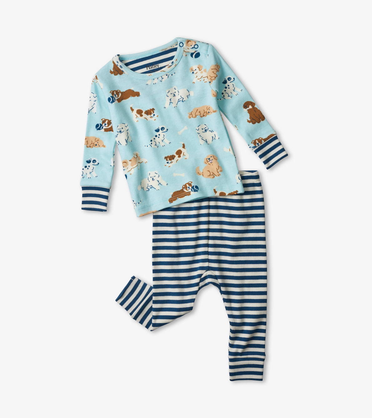 Agrandir l'image de Pyjama en coton biologique pour bébé – Chiots tendres