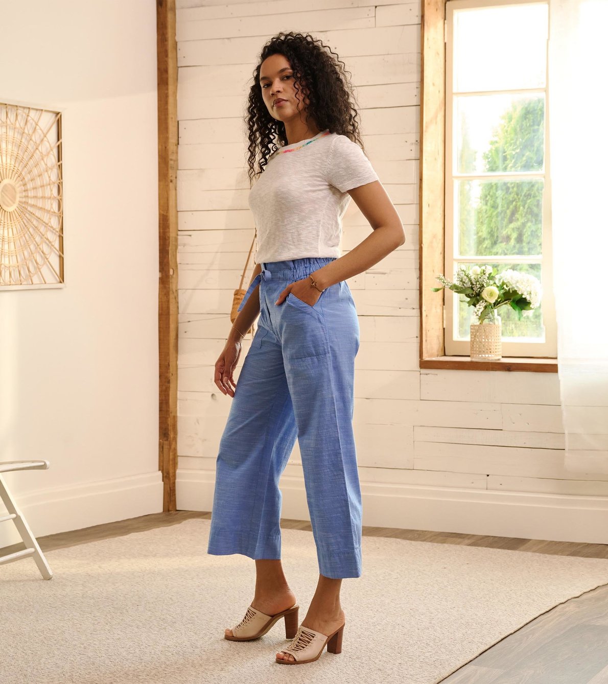 View larger image of Tie Front Pants - Chambray