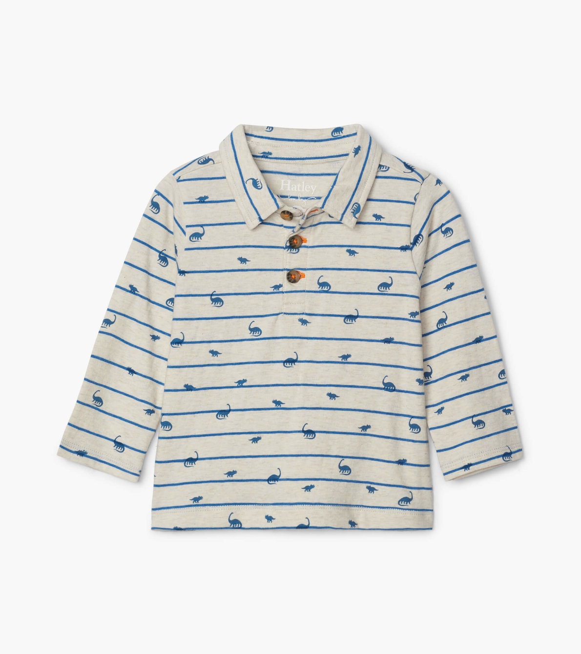 View larger image of Tiny Dinos Long Sleeve Baby Polo Tee