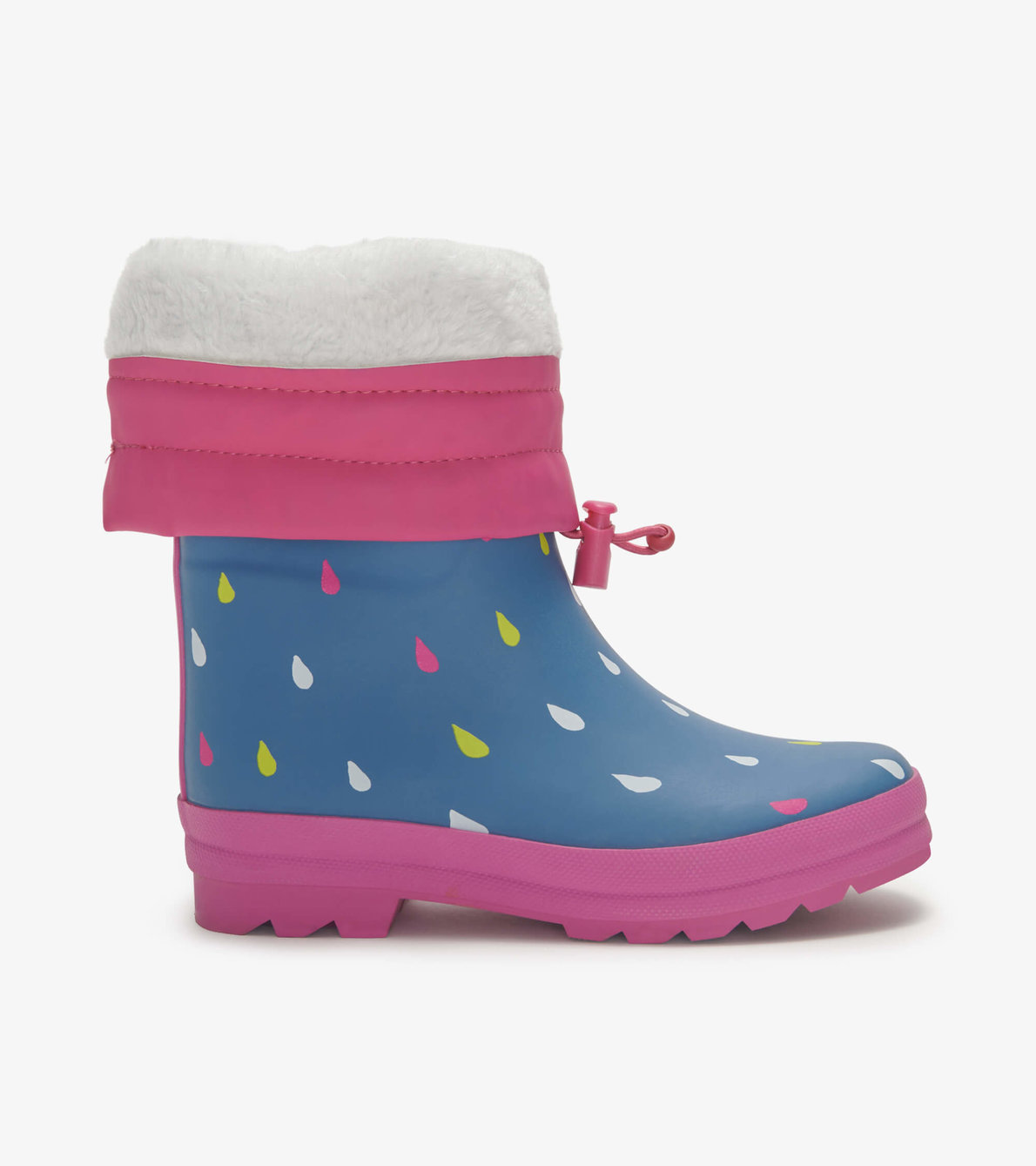 View larger image of Tiny Raindrops Sherpa Lined Kids Rain Boots
