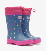 Tiny Raindrops Sherpa Lined Kids Rain Boots