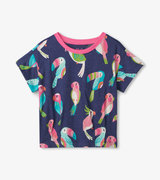 T-shirt ample plissé – Oiseaux exotiques