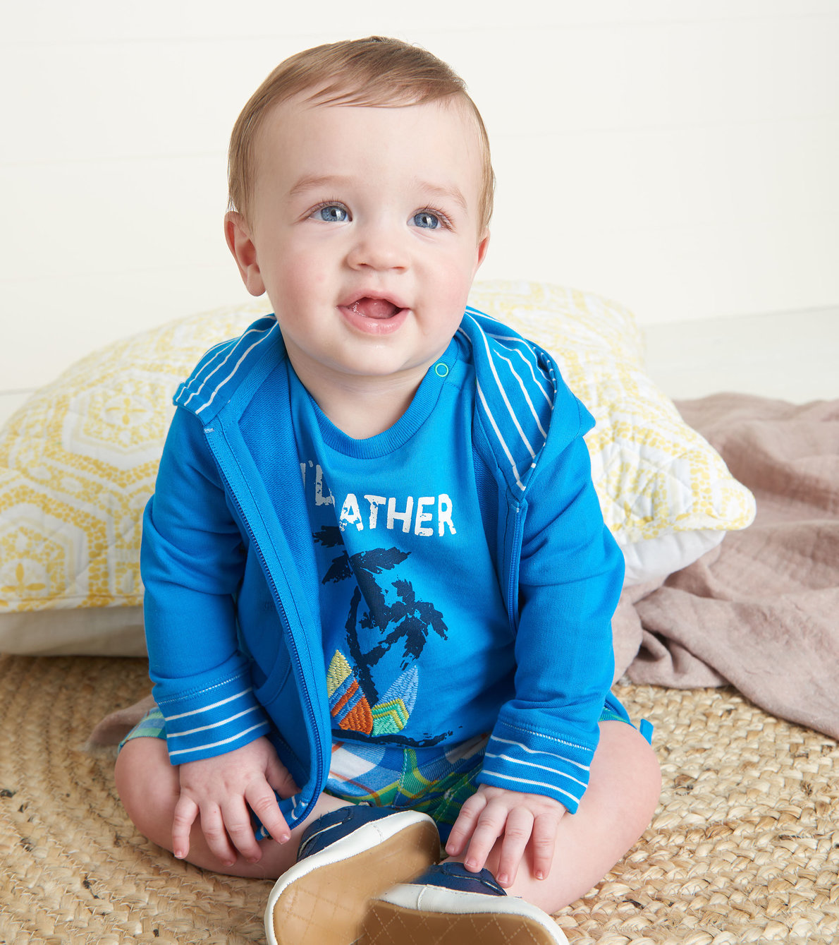 Agrandir l'image de Veste à capuchon pour bébé – Bleu tropical