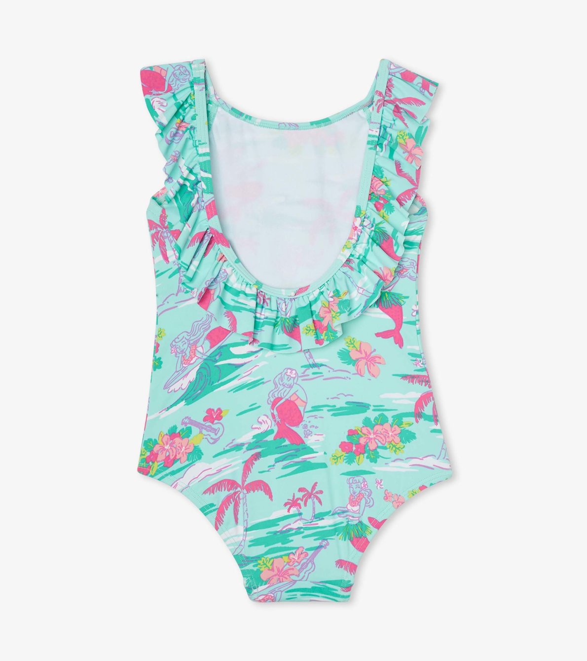 View larger image of Tropical Mermaid Ruffle Sleeve Swimsuit