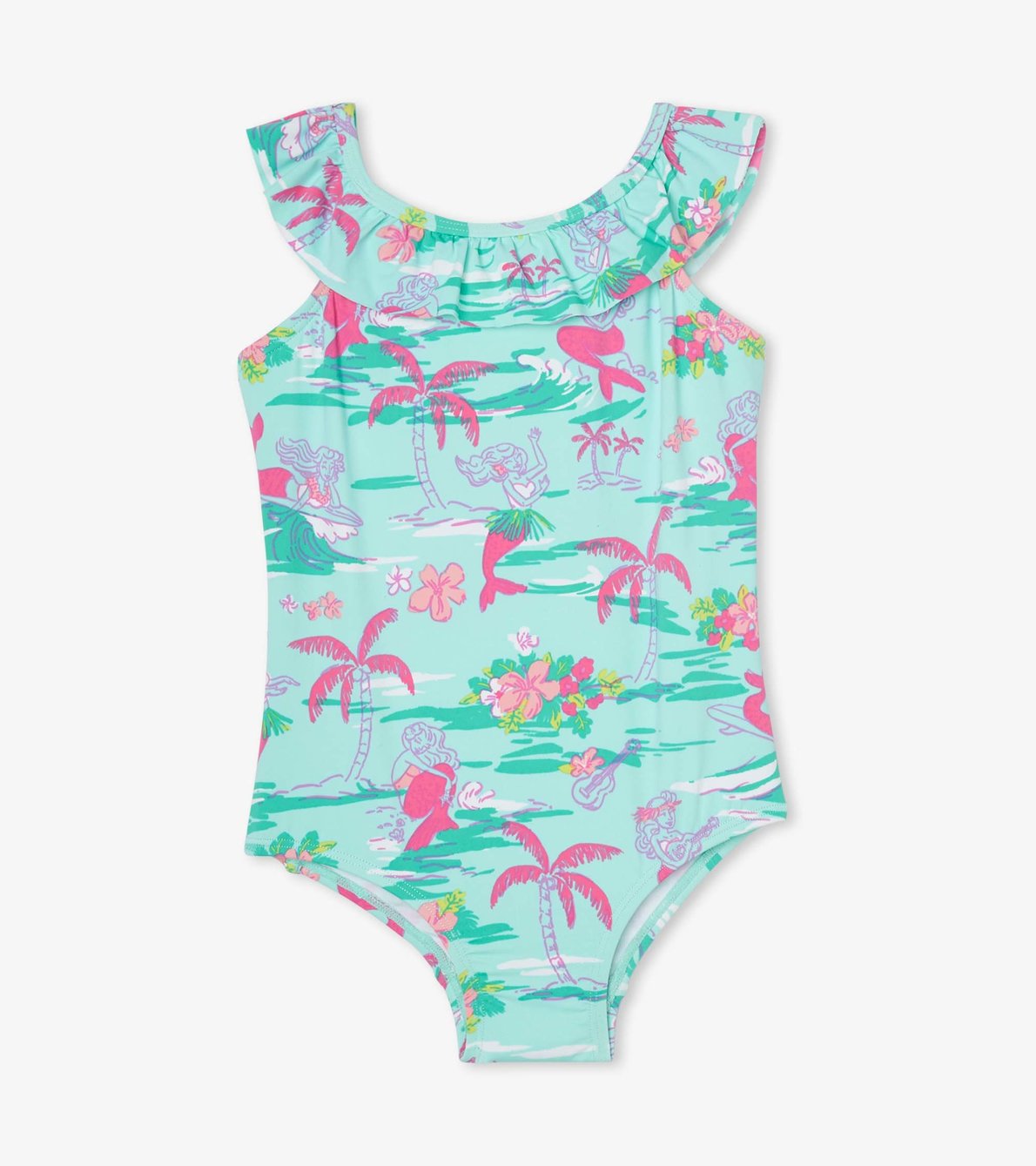 View larger image of Tropical Mermaid Ruffle Sleeve Swimsuit
