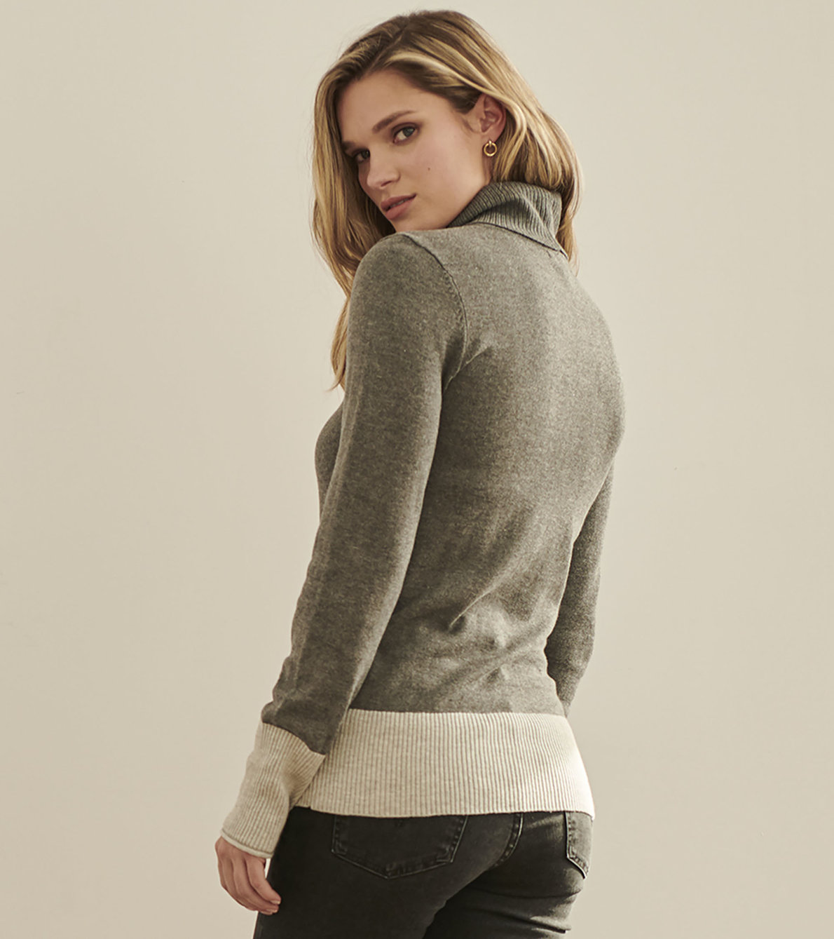 View larger image of Turtleneck Sweater - Grey Melange