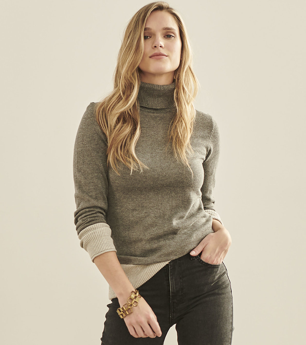 View larger image of Turtleneck Sweater - Grey Melange
