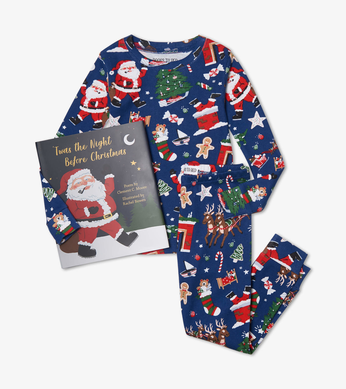 View larger image of Twas the Night Before Christmas Blue Book and Pajama Set