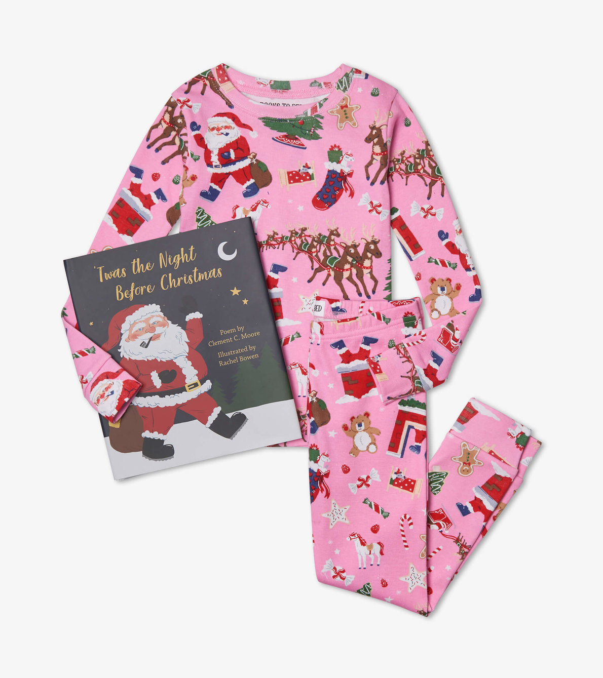 View larger image of Twas the Night Before Christmas Pink Book and Pajama Set