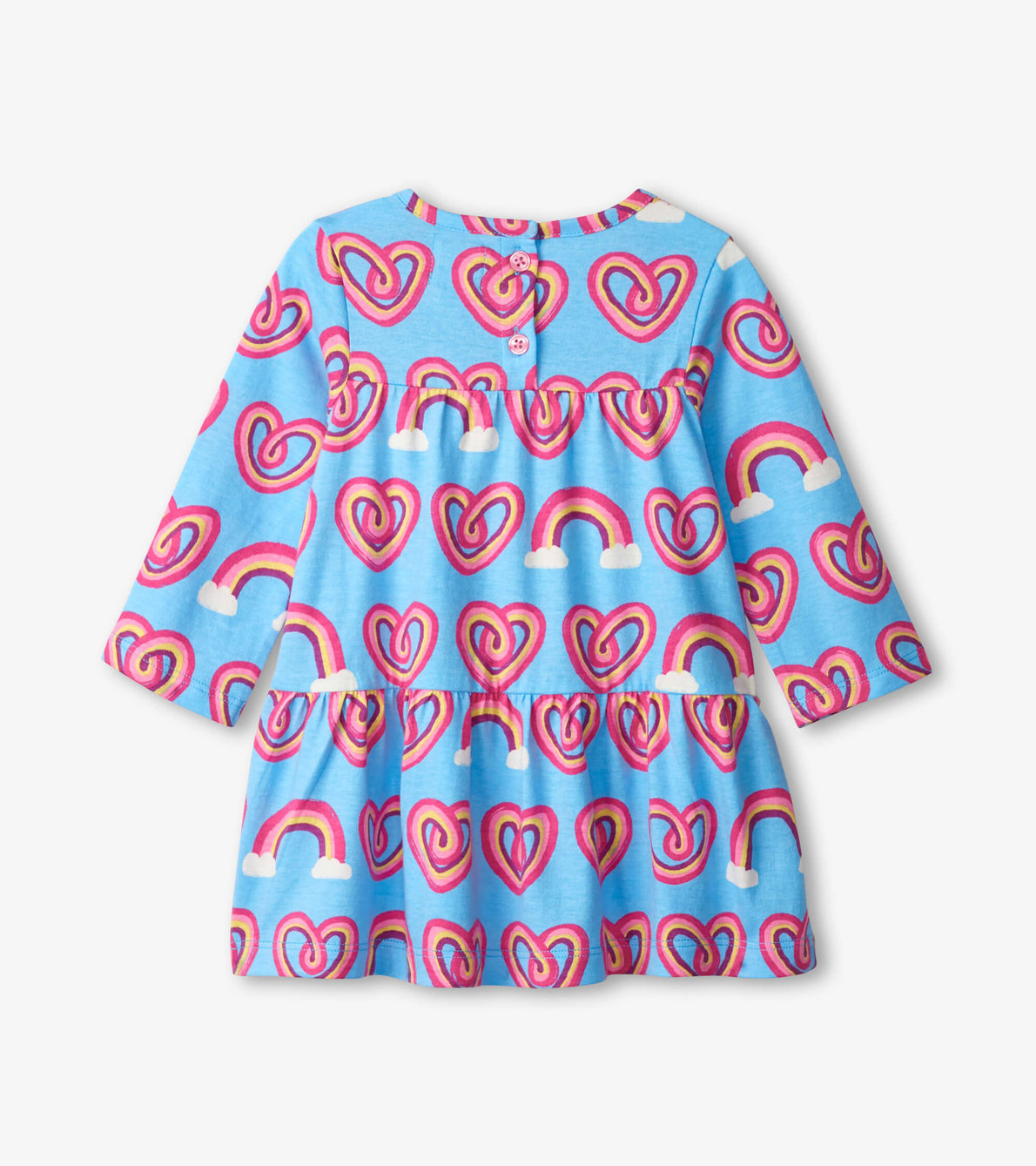View larger image of Twisty Rainbow Hearts Baby Tiered Dress