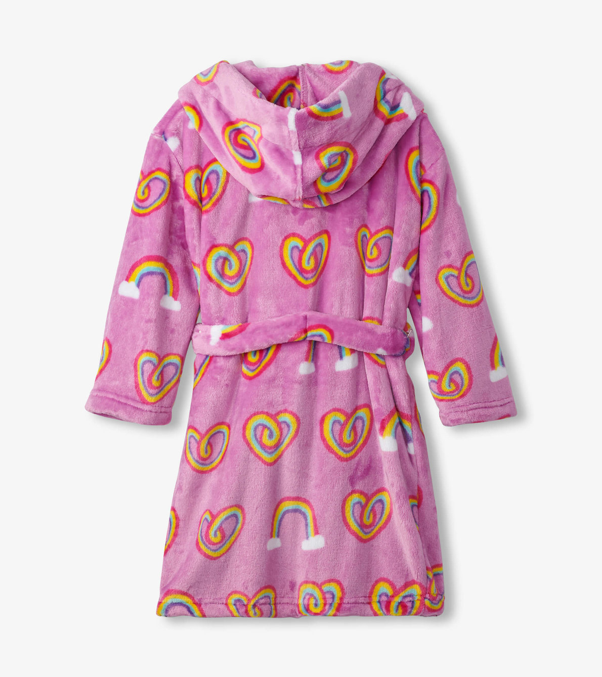 View larger image of Twisty Rainbow Hearts Fleece Robe