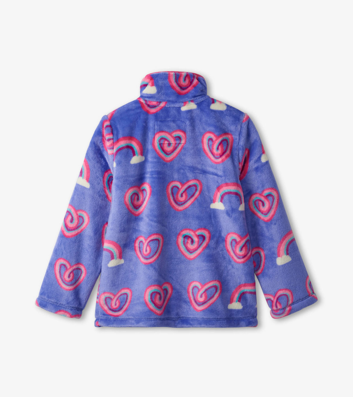 View larger image of Twisty Rainbow Hearts Fuzzy Fleece Zip Up