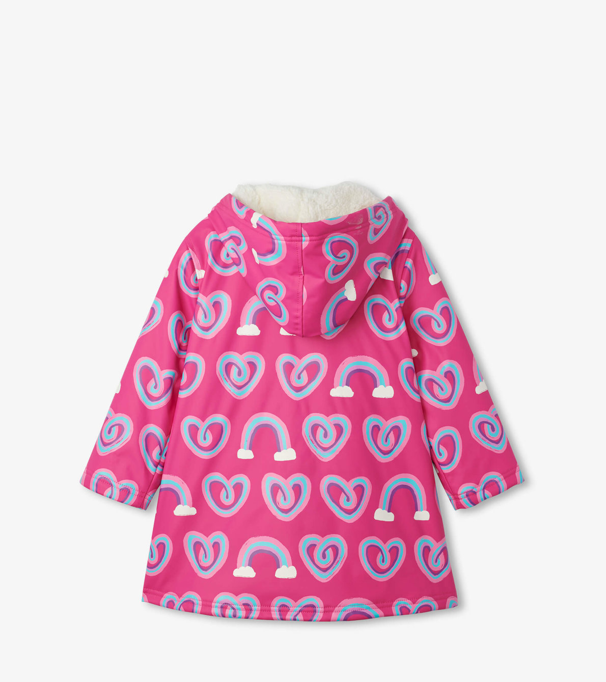 View larger image of Twisty Rainbow Hearts Sherpa Lined Splash Jacket