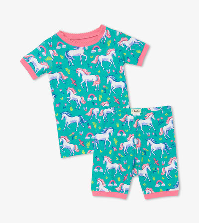 Unicorn Party Organic Cotton Short Pajama Set