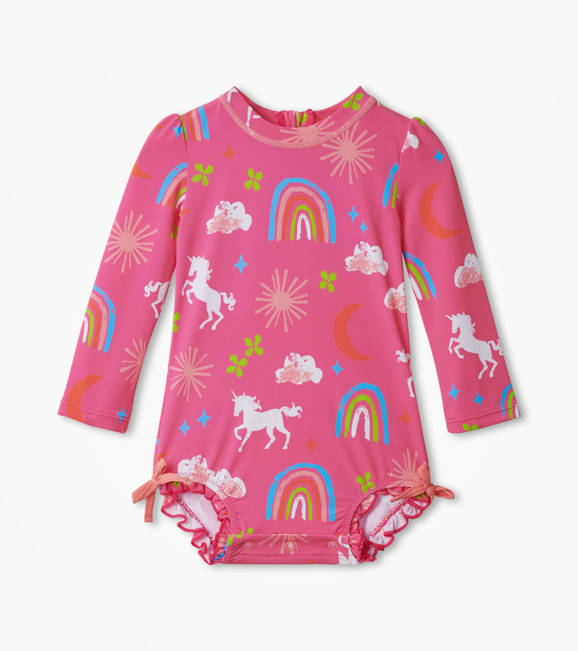 View larger image of Unicorns & Rainbows Baby Rashguard Swimsuit