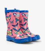 Vibrant Butterflies Shiny Rain Boots