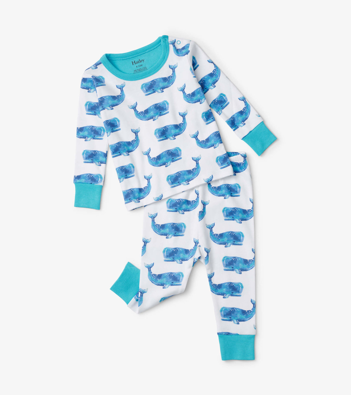 Agrandir l'image de Pyjama pour bébé – Baleines aquarelle