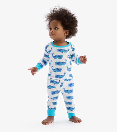 Pyjama pour bébé – Baleines aquarelle