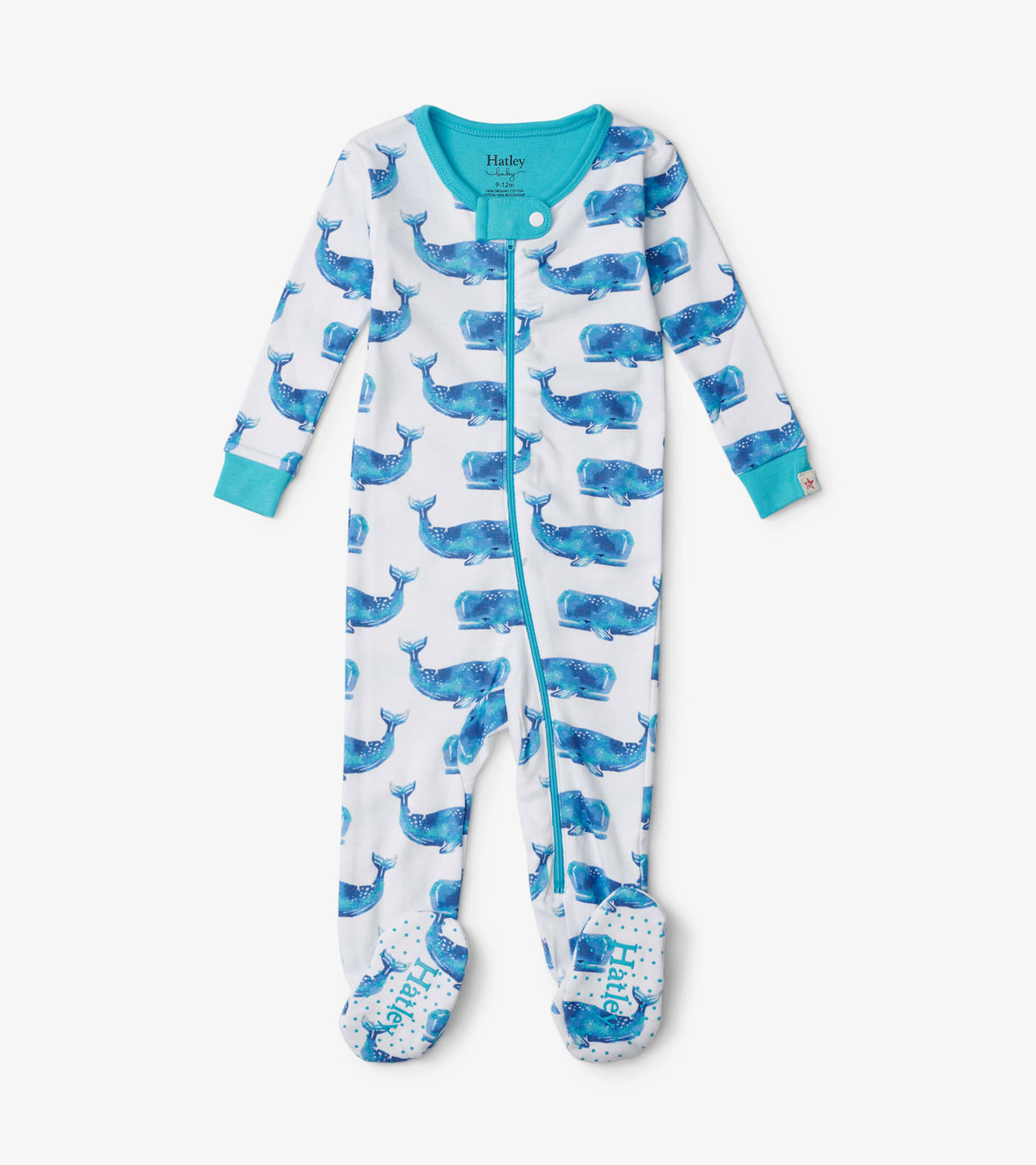 View larger image of Watercolour Whale Footed Coverall