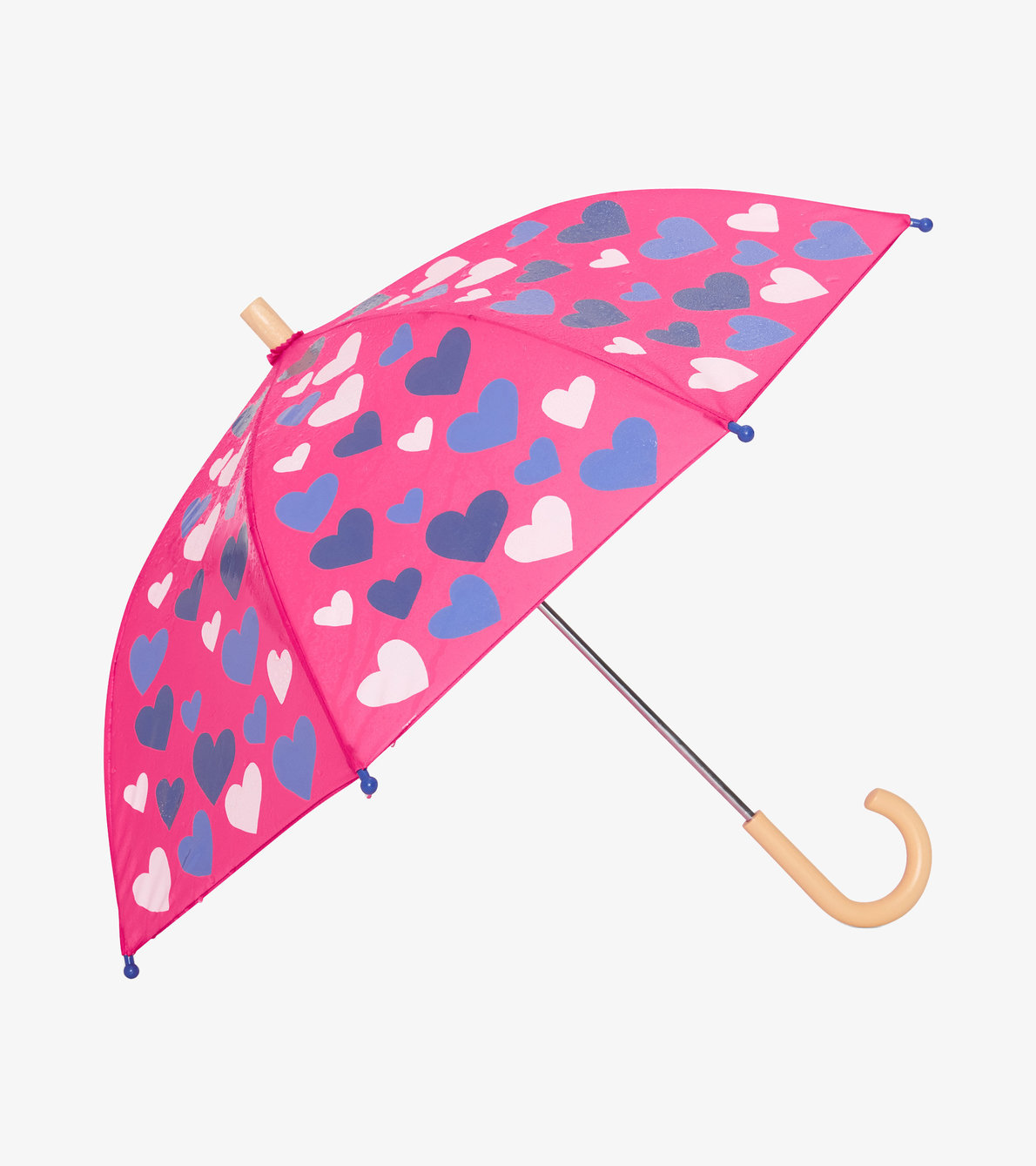 Agrandir l'image de Parapluie à couleur changeante – Cœurs blancs