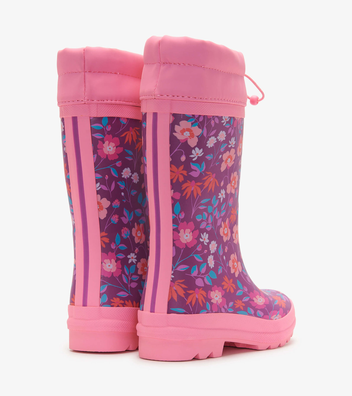 View larger image of Wild Flowers Sherpa Lined Kids Rain Boots
