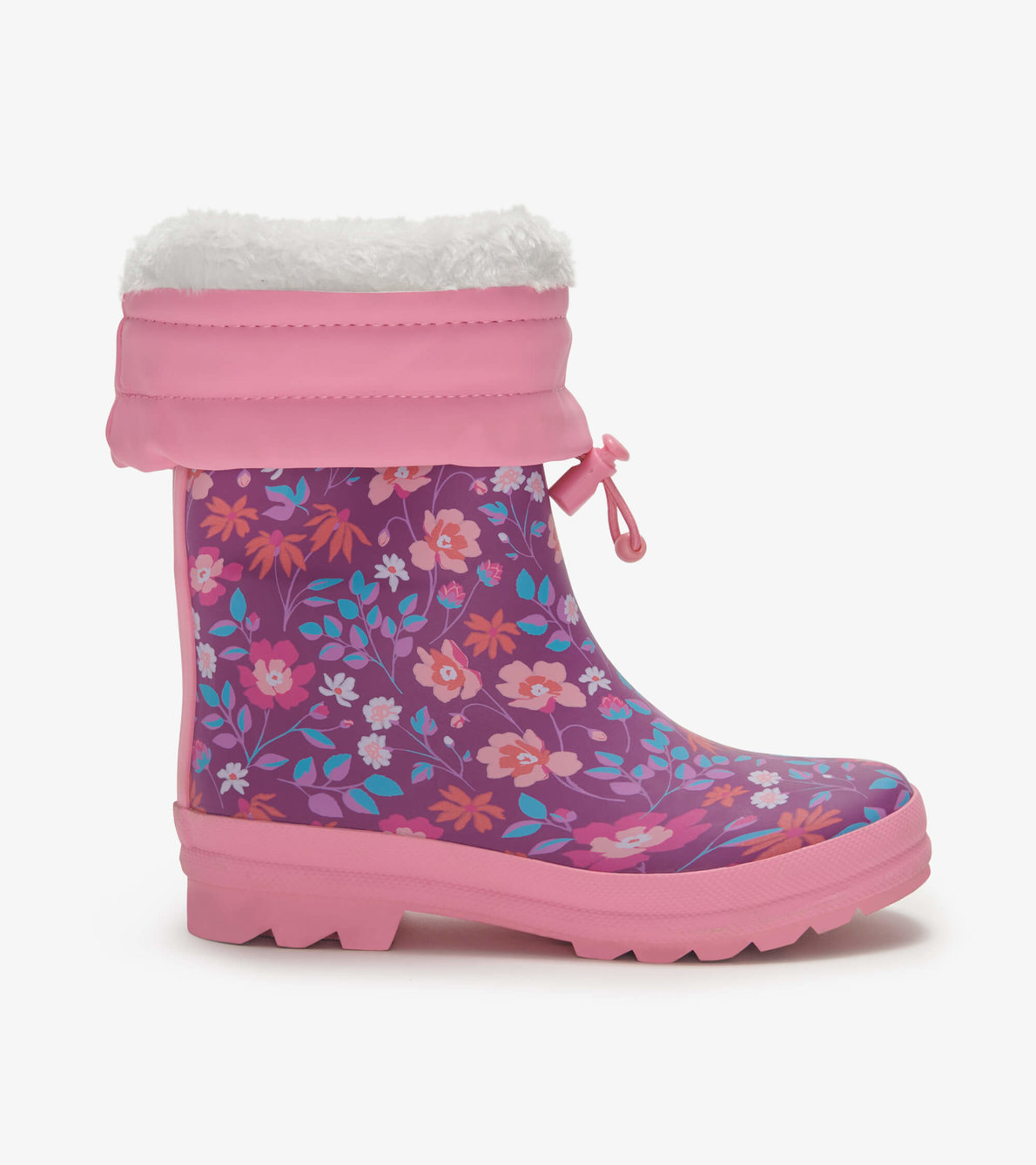 View larger image of Wild Flowers Sherpa Lined Kids Rain Boots