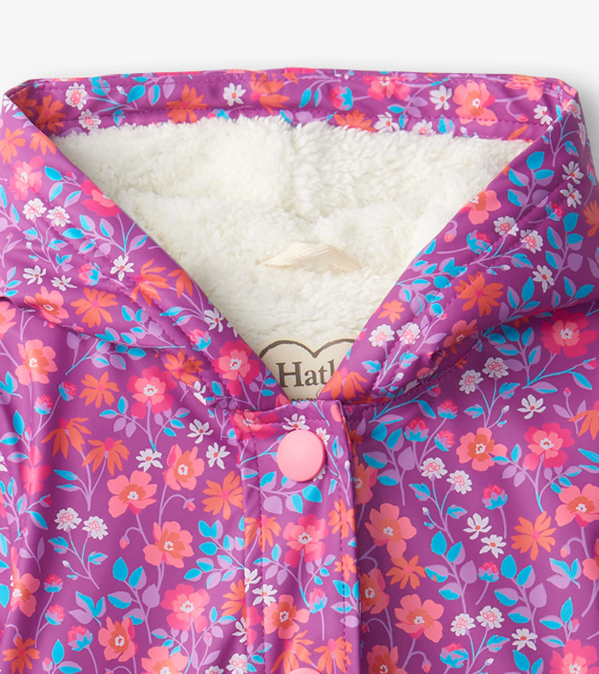 View larger image of Wild Flowers Sherpa Lined Kids Rain Jacket