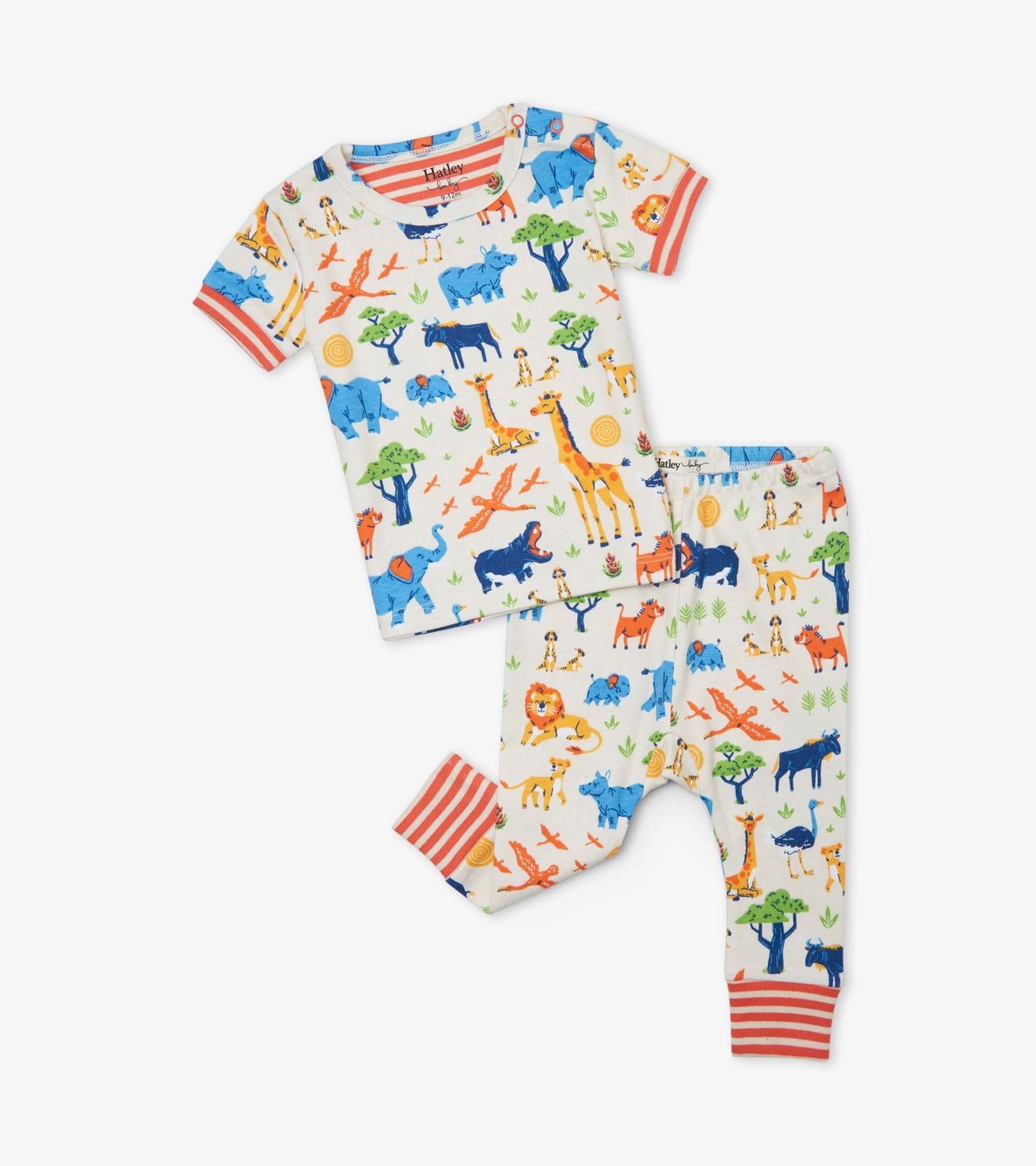Agrandir l'image de Pyjama à manches courtes en coton biologique pour bébé – Safari en liberté