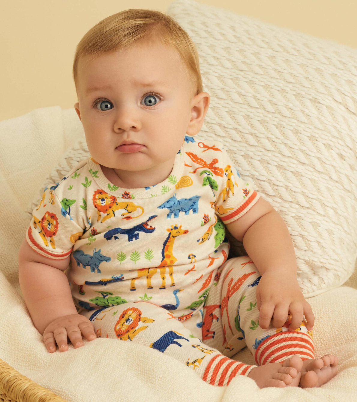 View larger image of Wild Safari Organic Cotton Baby Short Sleeve Pajama Set