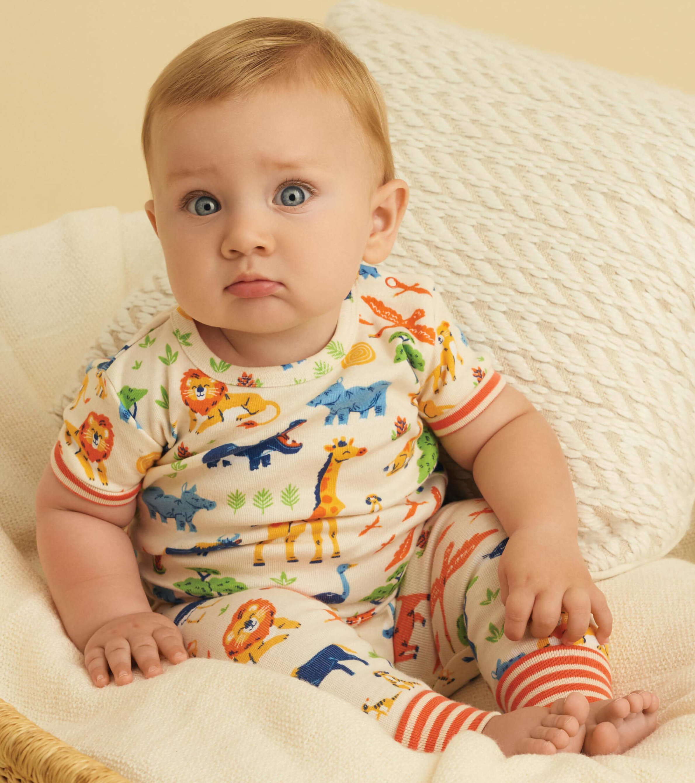 Pyjama à manches courtes en coton biologique pour bébé – Safari en liberté  - Hatley CA