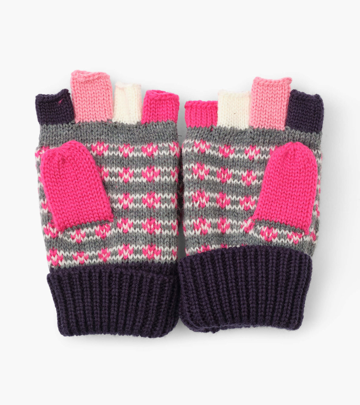View larger image of Winter Hearts Finger Flip Mittens