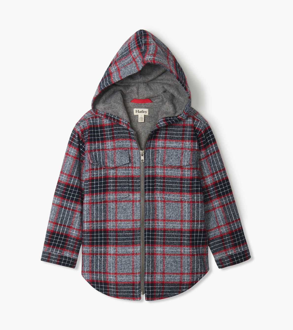 View larger image of Winter Plaid Woven Full Zip Hoodie