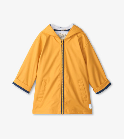 Kids Yellow Zip-Up Rain Jacket