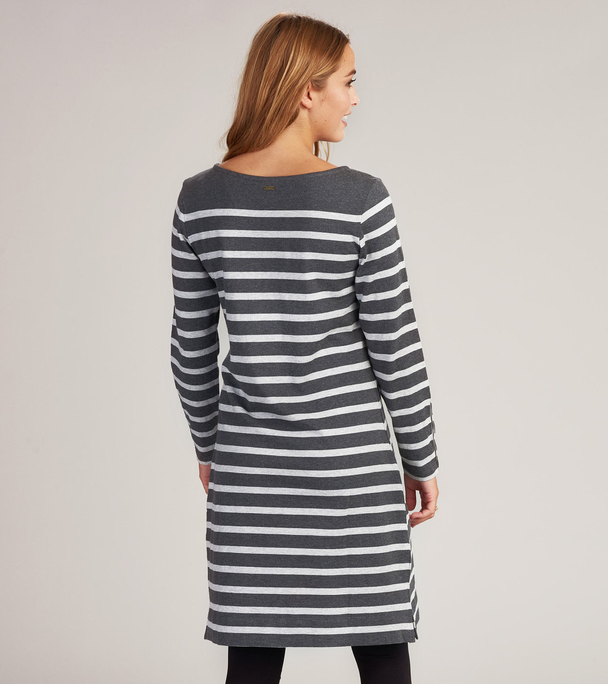 View larger image of Zoe Dress - Charcoal Melange Stripes